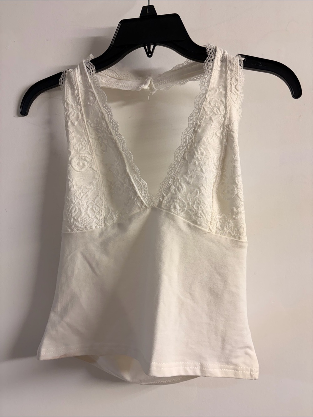 Edikted Ivory Lace V-Neck Tank Top